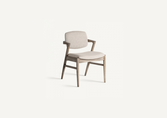 Silla pata madera y tejido bouclé