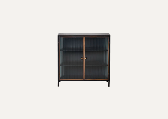 Vitrina baja metal negro