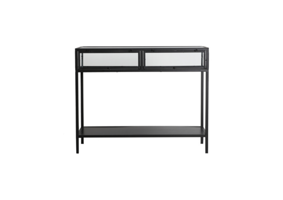 Vitrina de metal negro y cristal de estilo industrial