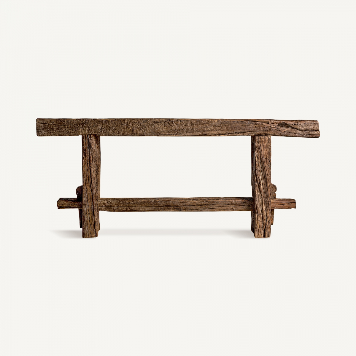 Consola de madera de mango reciclado, estilo rústico