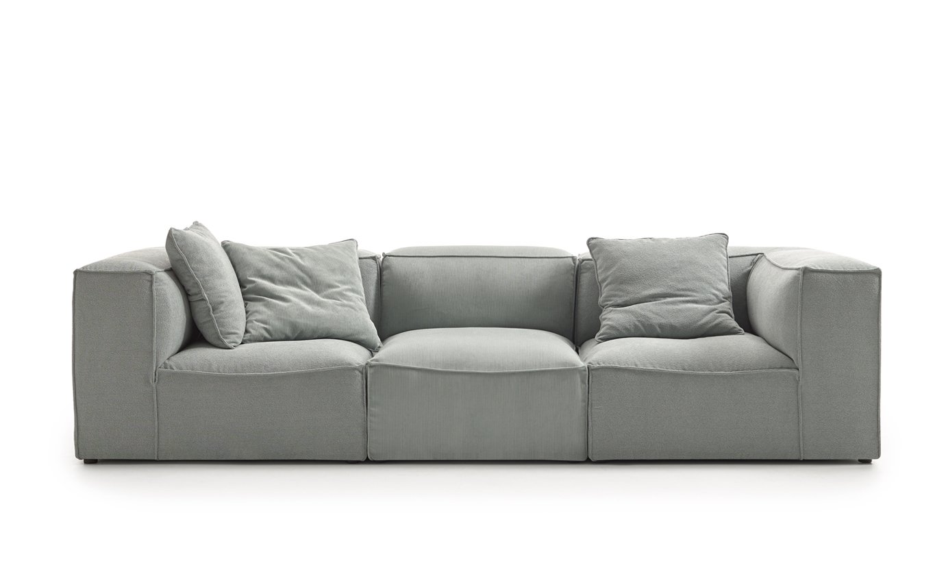 Sofá verde modular en tendencia